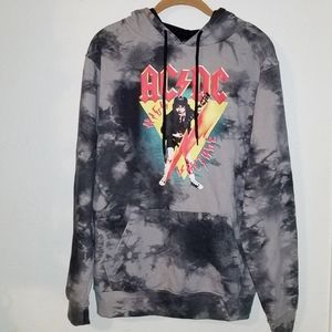AC/DC Tye Dye Pullover Hoodie Size Small
